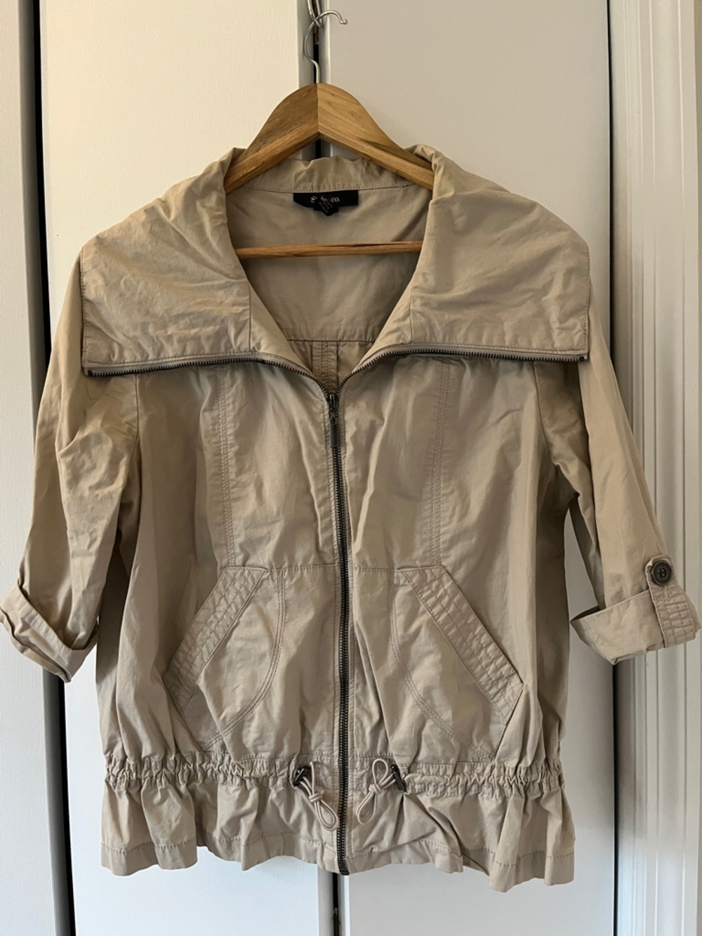 Style & Co Lightweight Beige Drawstring Jacket - Women